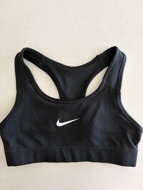 Nike Black Racerback Sports Bra with White Swoosh